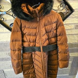 Bnwt guess winter coat. Pit to pit 20" waist is 18"